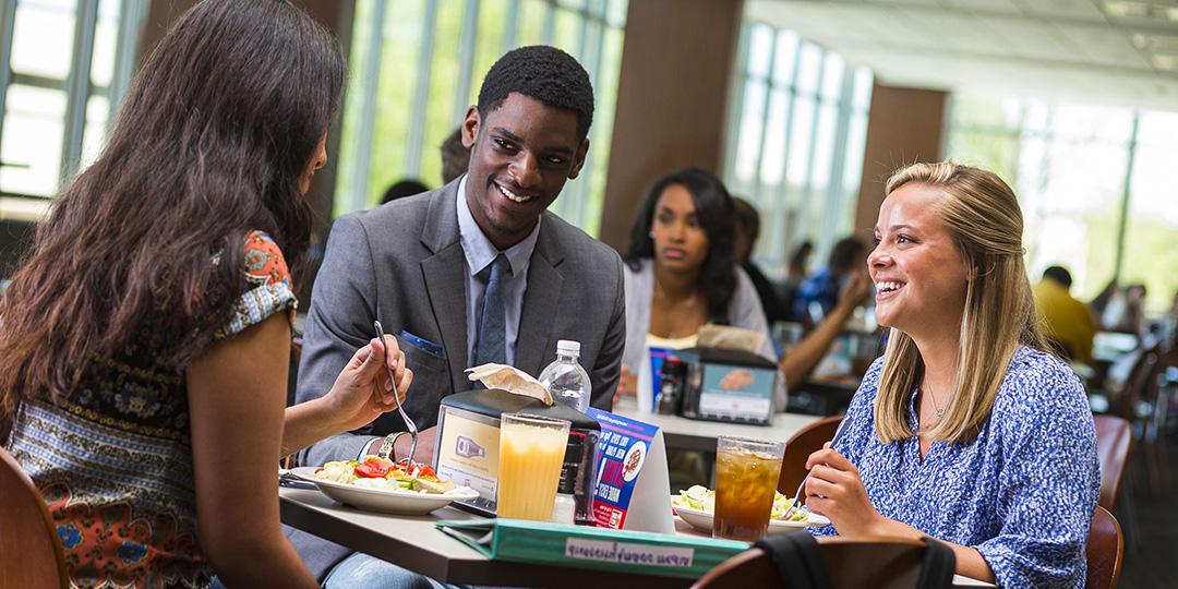 Students dining together